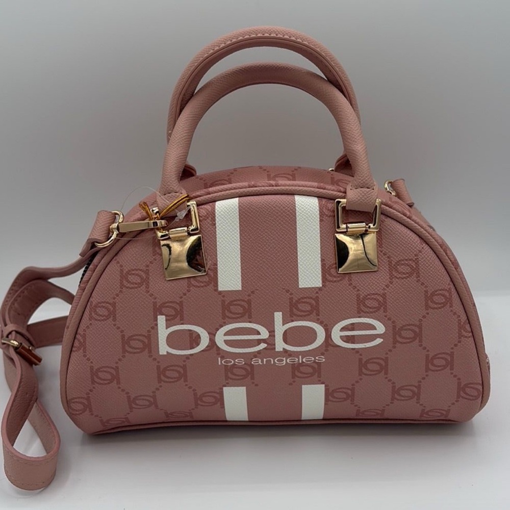 New Bebe Los Angeles Monogram Dome Satchel – Blush Pink